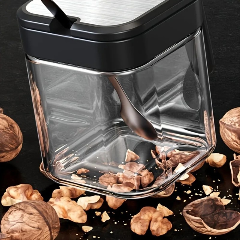 3Piece Borosilicate Glass Spice Jars With Bamboo Spoon 7