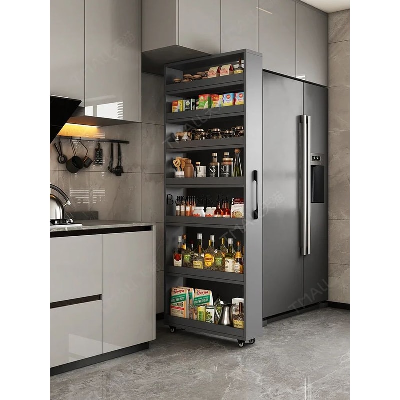 Narrow PullOut Kitchen Storage Cabinet For Refrigerator Gap 1
