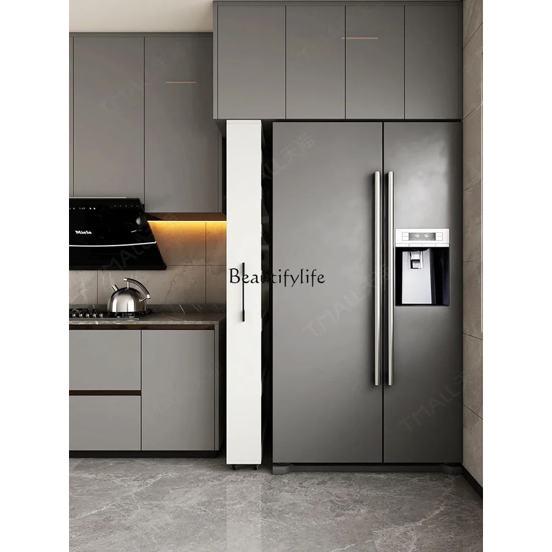 Narrow PullOut Kitchen Storage Cabinet For Refrigerator Gap 2