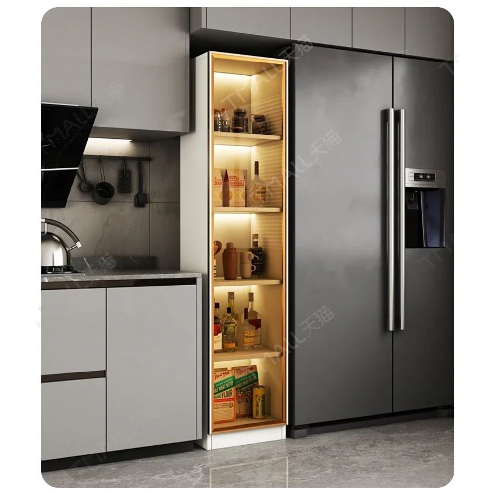 Narrow PullOut Kitchen Storage Cabinet For Refrigerator Gap 4