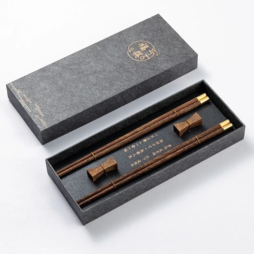 Premium Natural Red Sandalwood Chopsticks Set With Gift Box 0