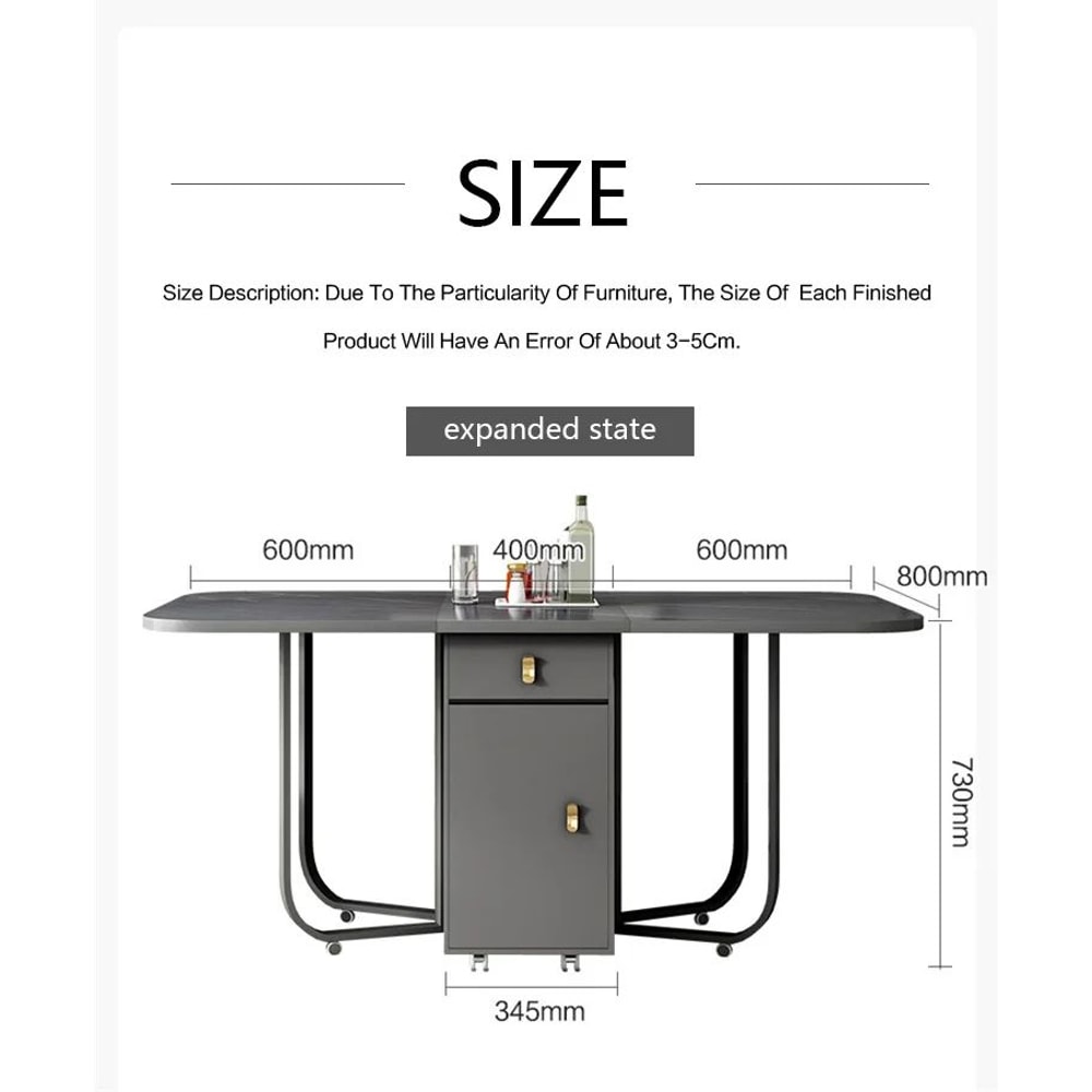Folding Rectangle Dining Table With Chairs Set 6