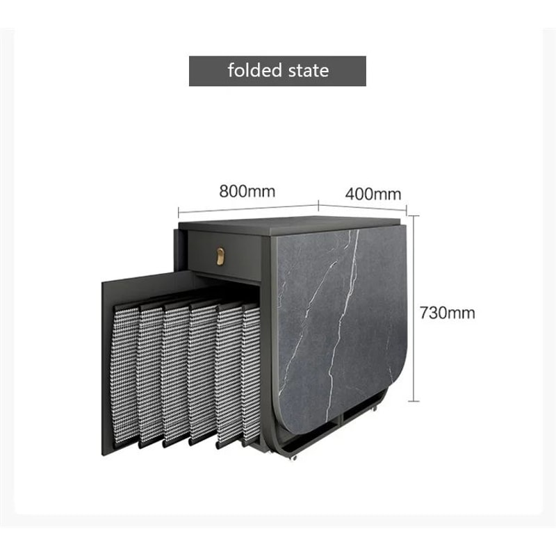 Folding Rectangle Dining Table With Chairs Set 7