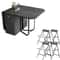 Folding Rectangle Dining Table With Chairs Set 11