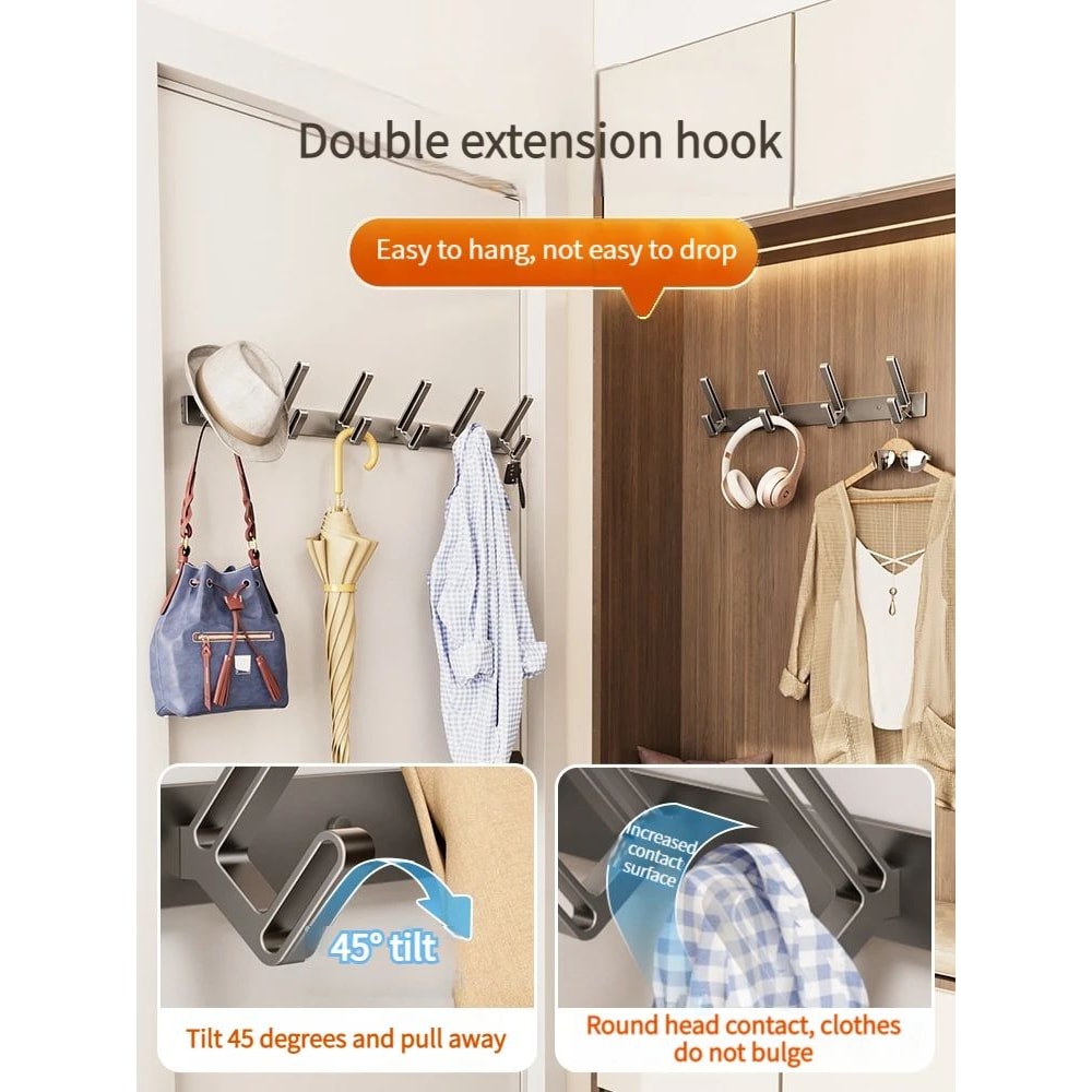 No Drill Aluminum Wall And Door Hook 3