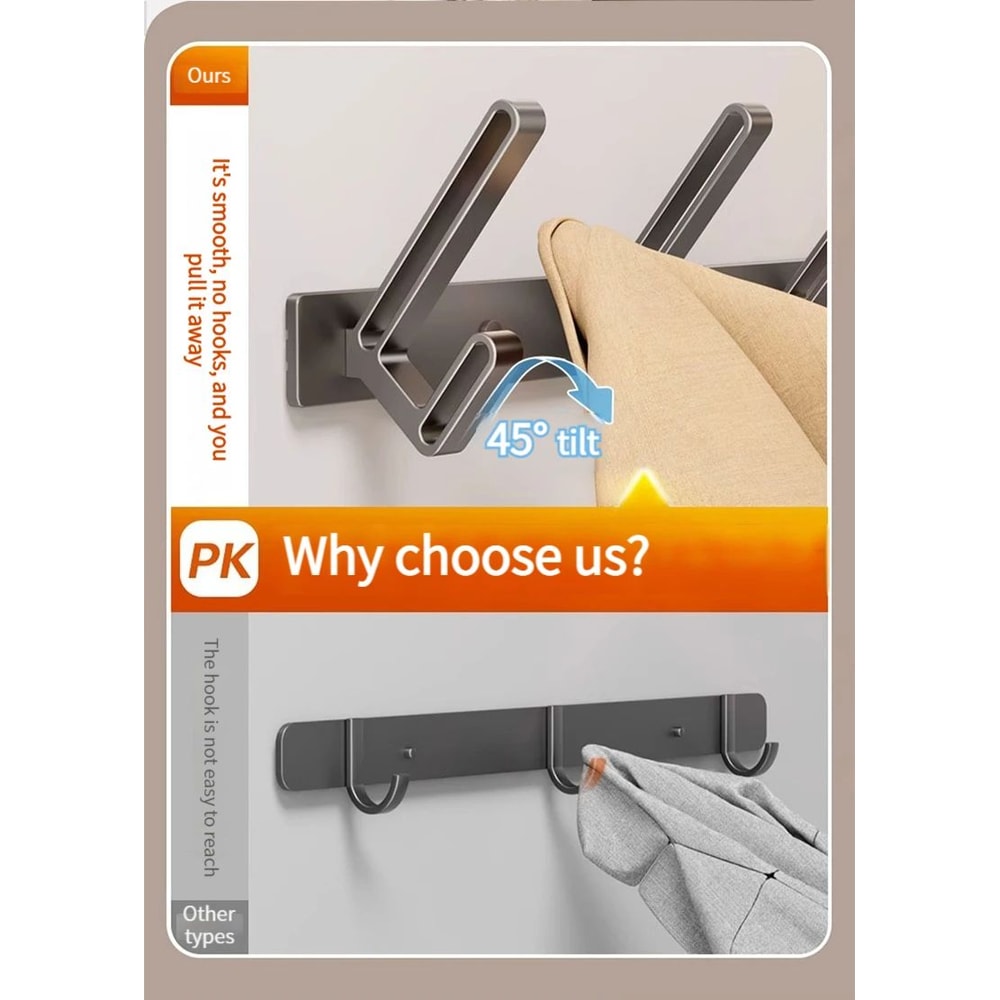 No Drill Aluminum Wall And Door Hook 7