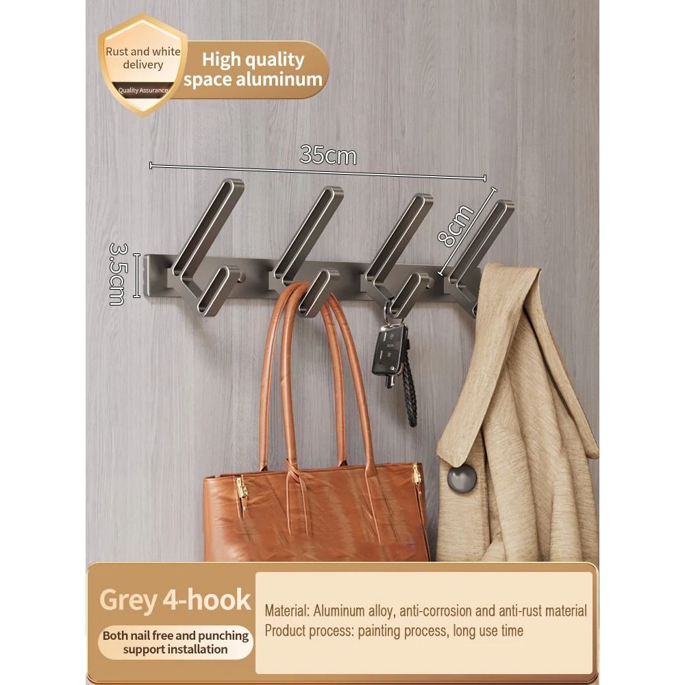 No Drill Aluminum Wall And Door Hook 10