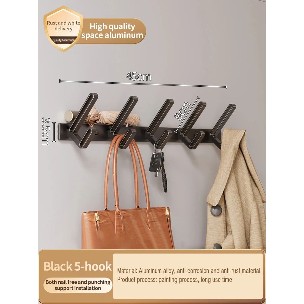 No Drill Aluminum Wall And Door Hook 17