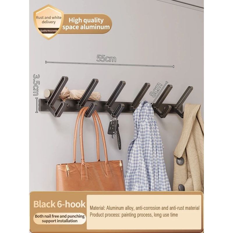 No Drill Aluminum Wall And Door Hook 18