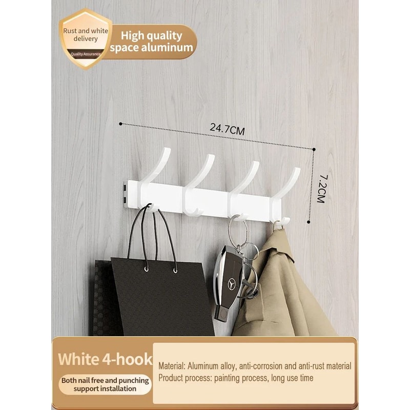 No Drill Aluminum Wall And Door Hook 23