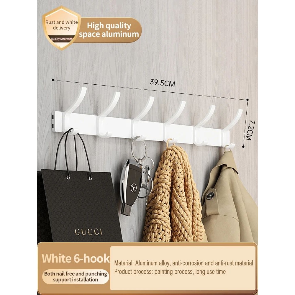 No Drill Aluminum Wall And Door Hook 24