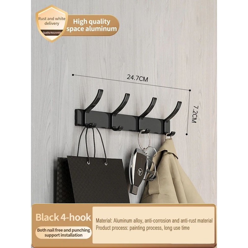 No Drill Aluminum Wall And Door Hook 25