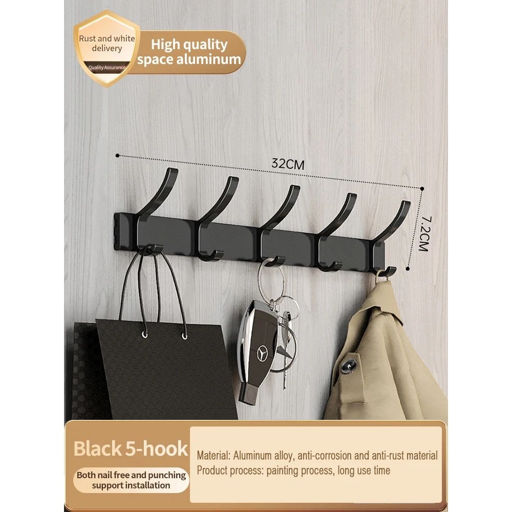 No Drill Aluminum Wall And Door Hook 27