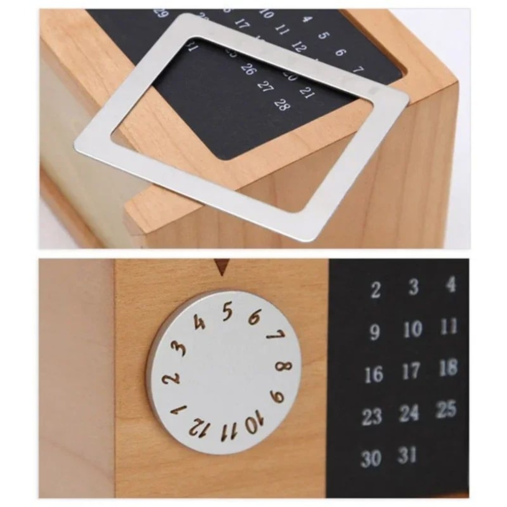 Wooden Multifunctional Desk Organizer With Calendar 6