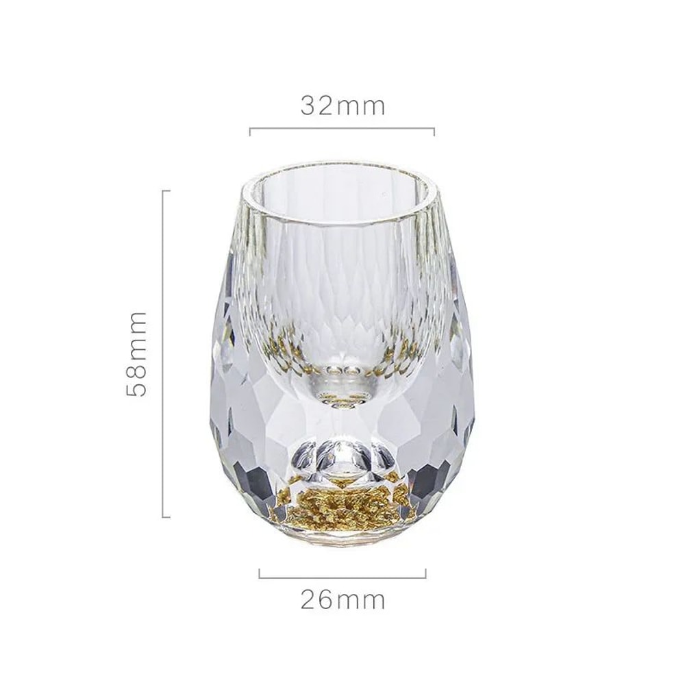 Luxury Crystal Glass With Gold Foil Double Bottom 5