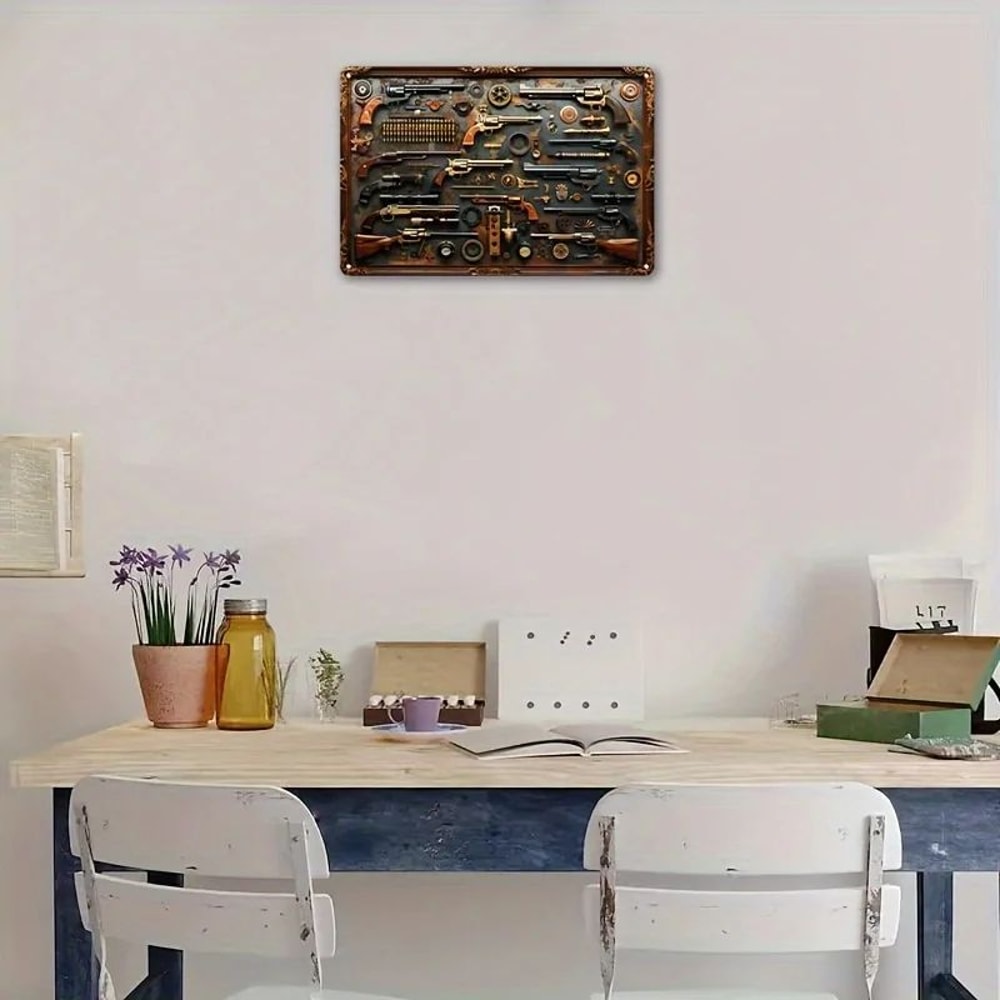 Vintage GunThemed Metal Wall Sign 5