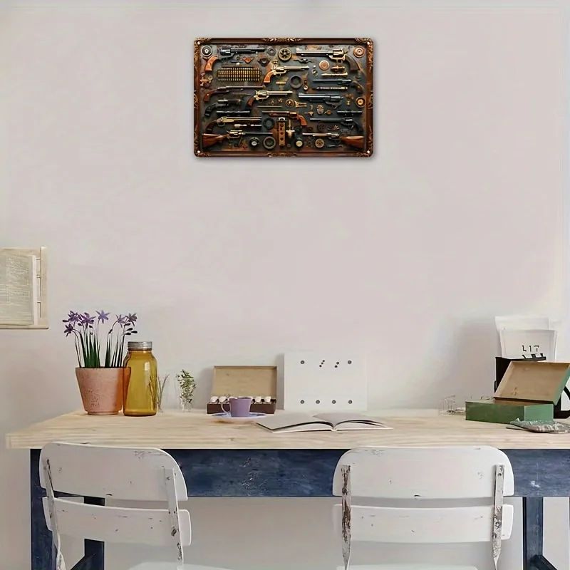 Vintage GunThemed Metal Wall Sign 5