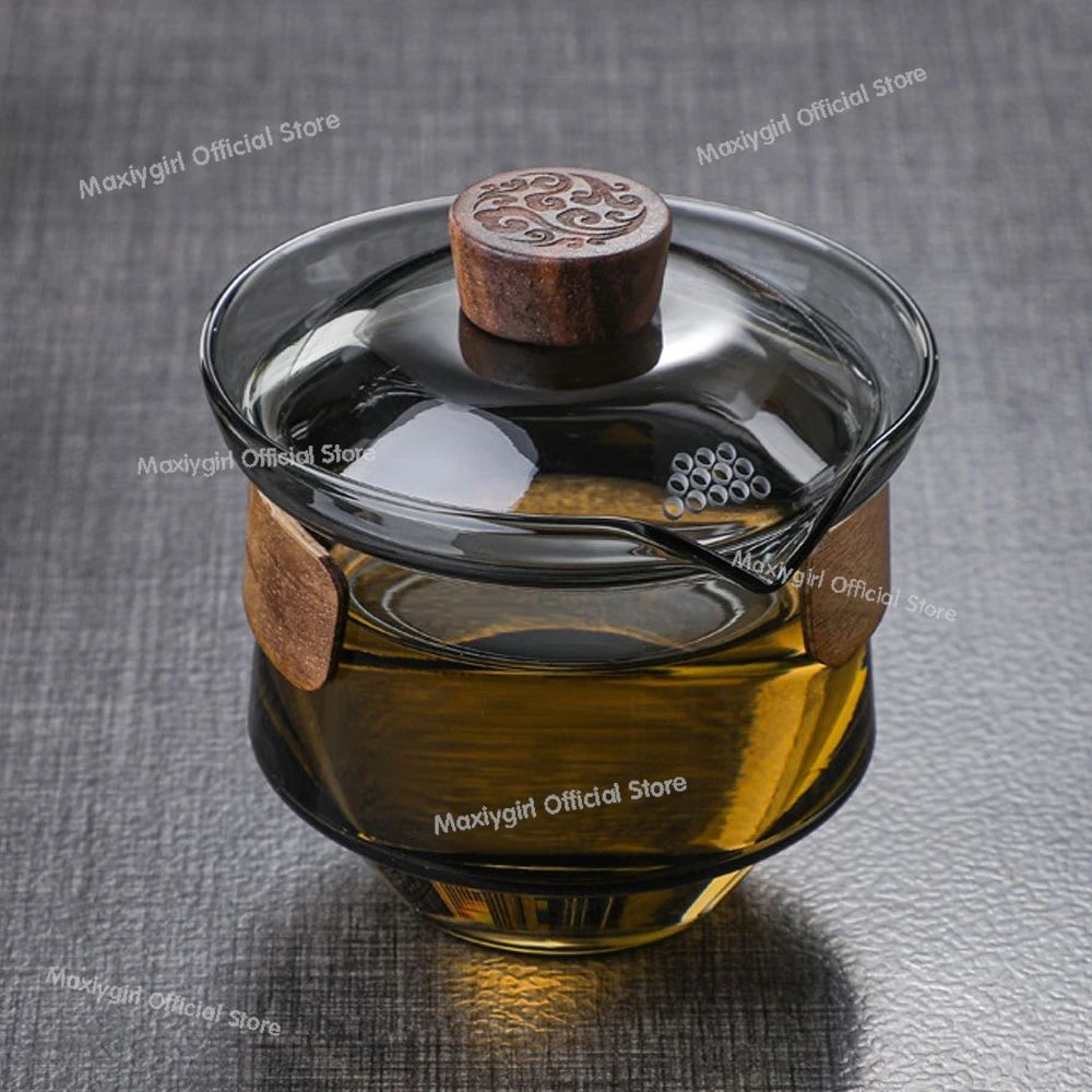 Japanese Heat Resistant Glass Gaiwan Tea Cup With Lid 2