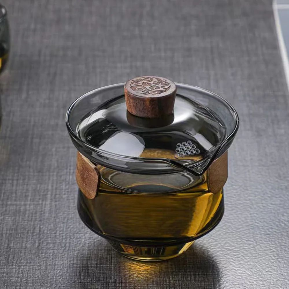 Japanese Heat Resistant Glass Gaiwan Tea Cup With Lid 3