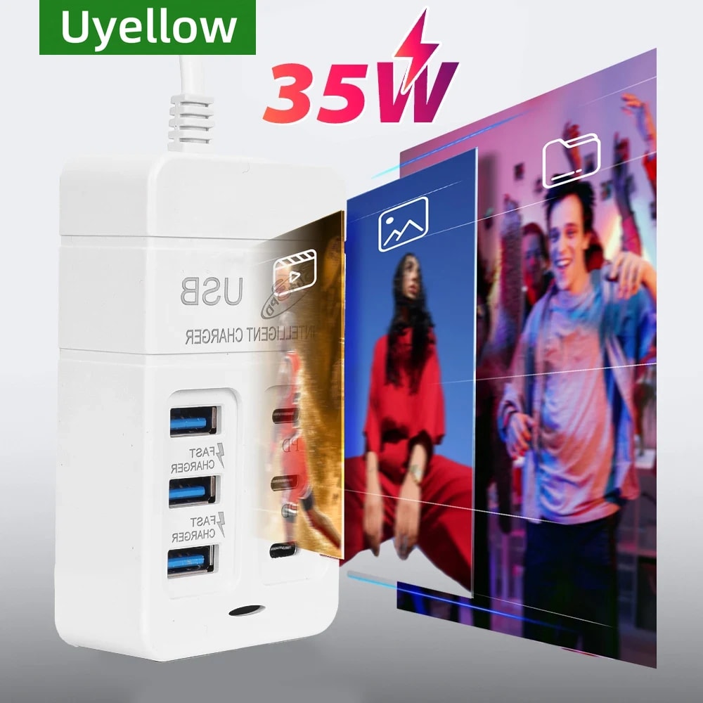 MultiPort USB Wall Charger For Fast Charging And OneOutlet Power For All Devices 2