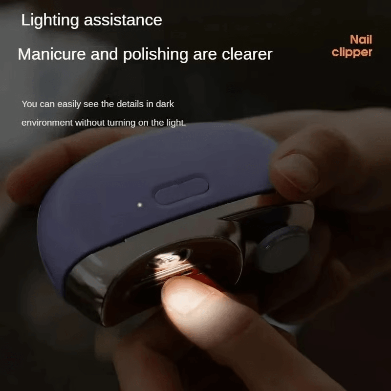 Electric Nail Clipper Grinding And Polishing With Light Automatic Nail Trimmer Rechargeable Nail Cu 2