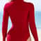 Womens Long Sleeve Slim Fit Rash Guard Swimsuit 5