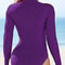 Womens Long Sleeve Slim Fit Rash Guard Swimsuit 13