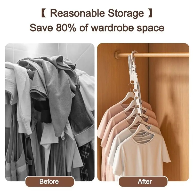 Foldable Travel Clothes Drying Rack With Adjustable Hooks 8