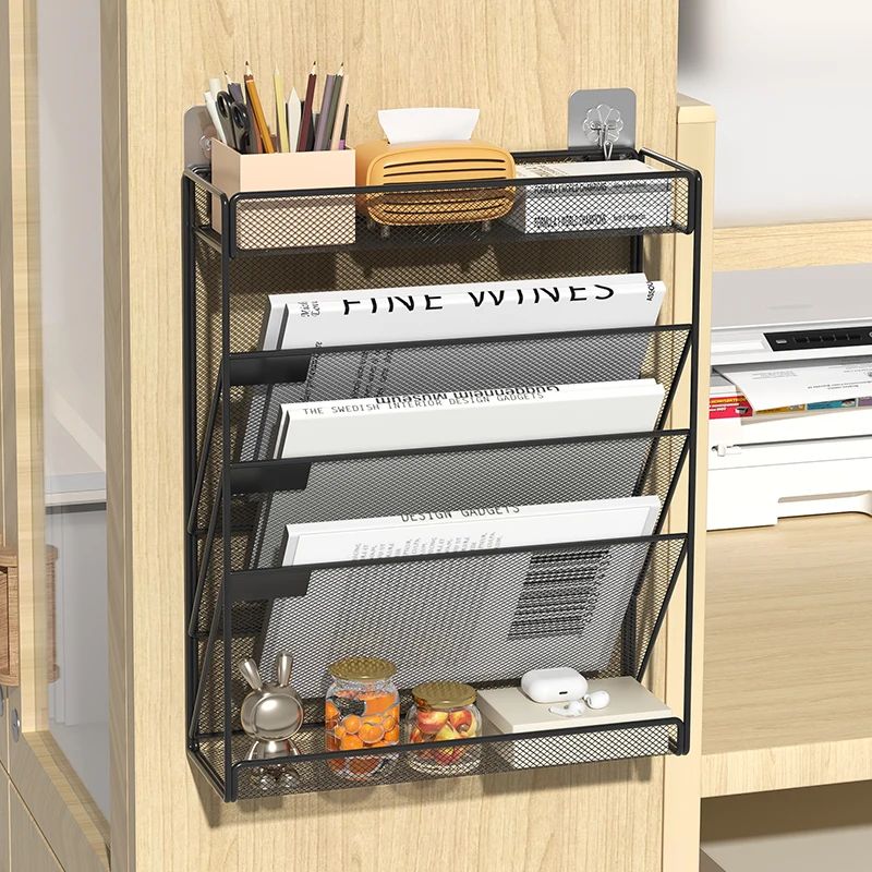 5 Tier Mesh Desk And Wall File Organizer Rack 3