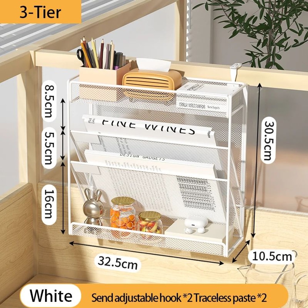 5 Tier Mesh Desk And Wall File Organizer Rack 9