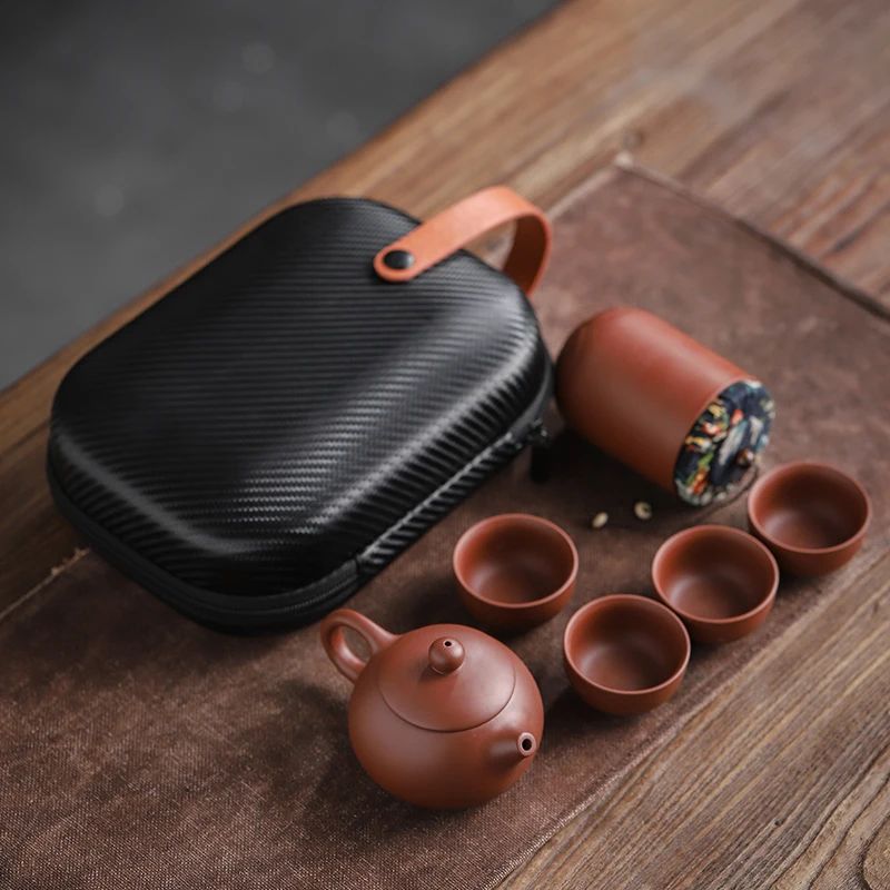 Portable Purple Sand Gaiwan Tea Set For Travel 1