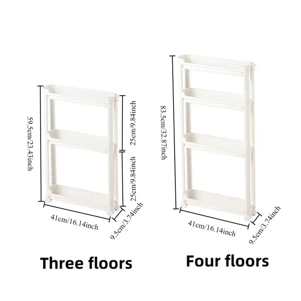 Behind Door Narrow Storage Cabinet Trolley Rack 5