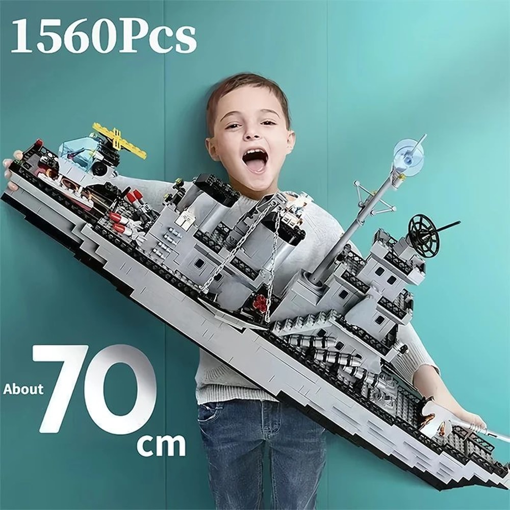 1560pcs 6 In 1 Military Navy Ship Building Block Set 6