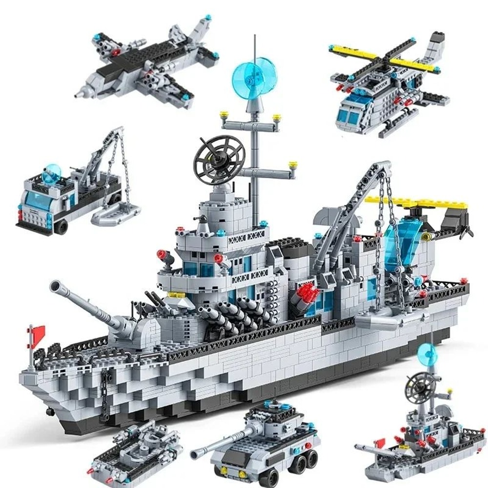 1560pcs 6 In 1 Military Navy Ship Building Block Set 7