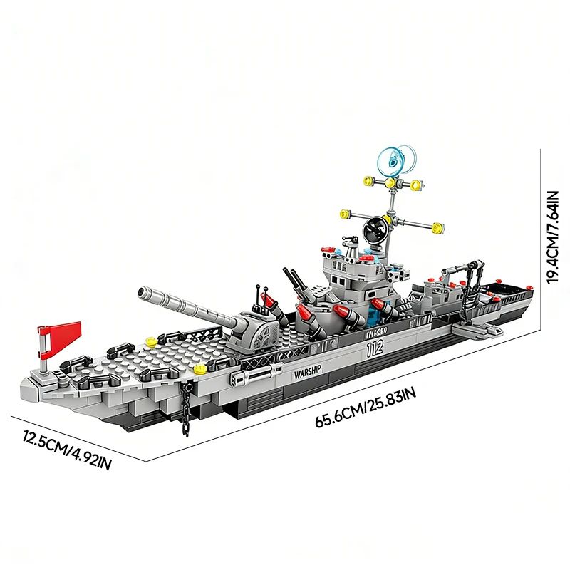 1560pcs 6 In 1 Military Navy Ship Building Block Set 8