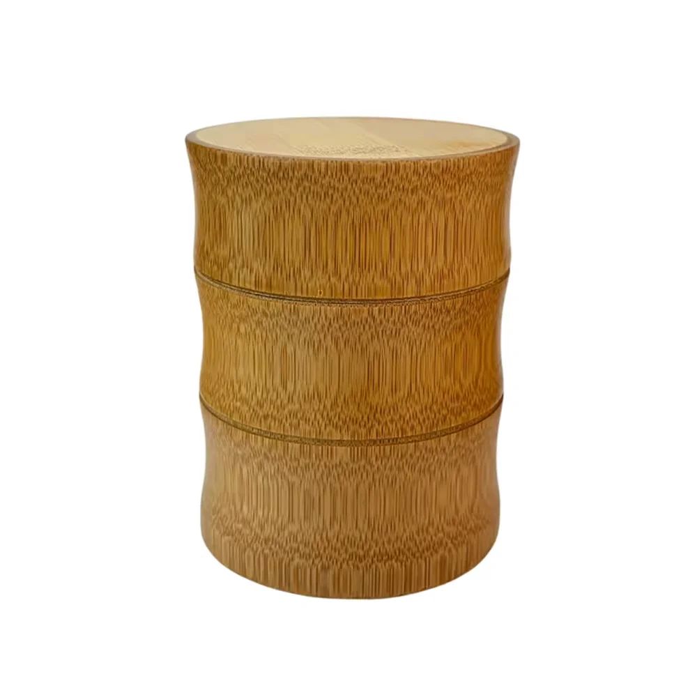 Natural Bamboo Tea Canister Food Storage Jar 9