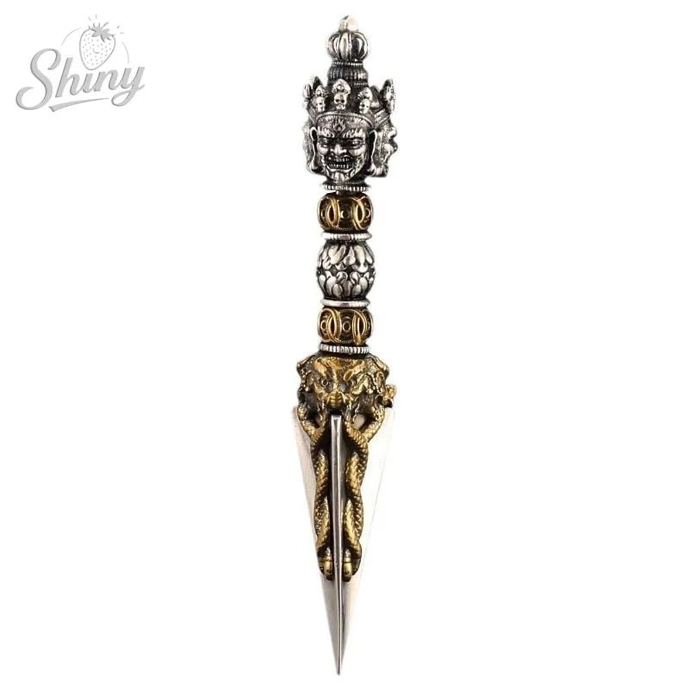 Nepal Tibetan Brass Copper Vajra Pendant 67cm 5