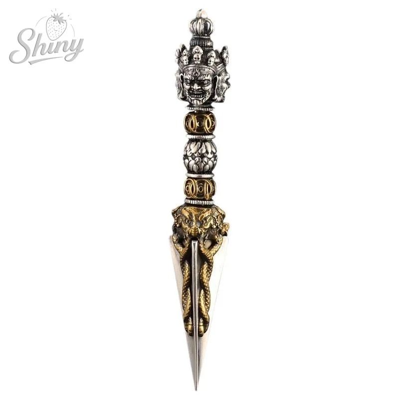 Nepal Tibetan Brass Copper Vajra Pendant 67cm 5