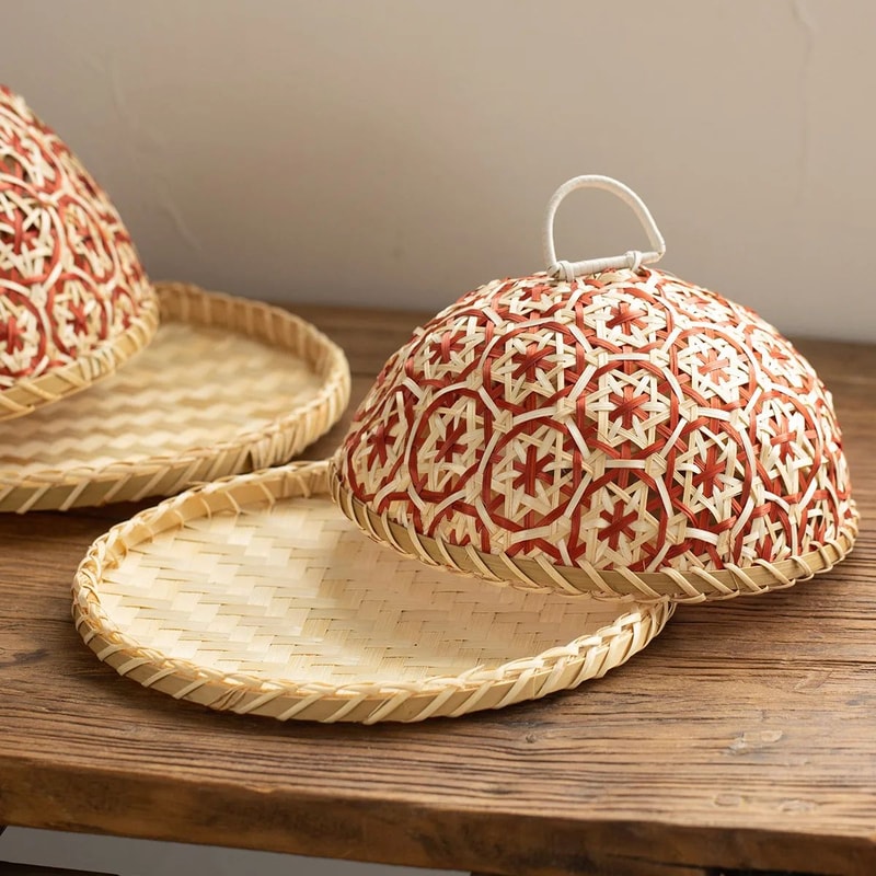 Handwoven Rattan Food Cover Dome With Lid 3