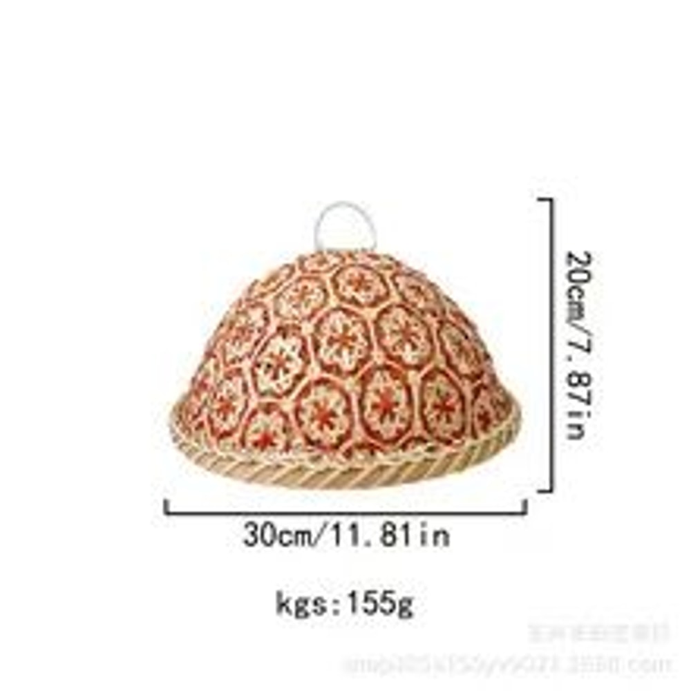 Handwoven Rattan Food Cover Dome With Lid 6