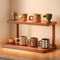 2 Tier Wooden Countertop Storage Rack Organizer 0