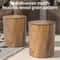 Imitation Wood Trash Can With Swing Lid 2