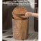 Imitation Wood Trash Can With Swing Lid 3