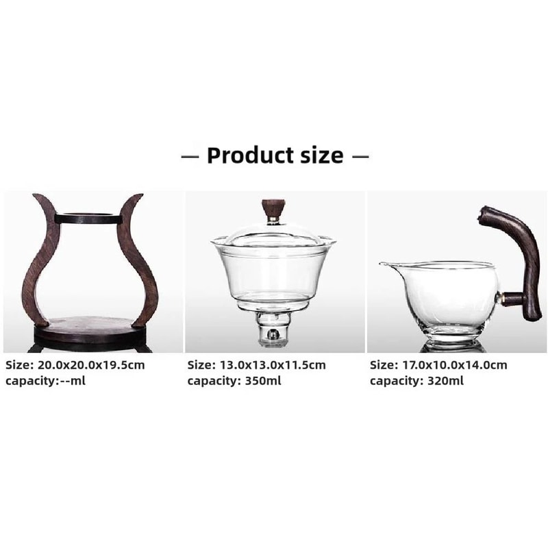 Magnetic Flow Lazy Kung Fu Glass Teapot Set 4