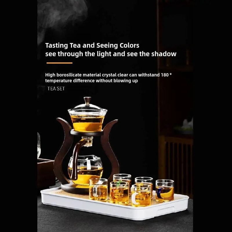 Magnetic Flow Lazy Kung Fu Glass Teapot Set 6