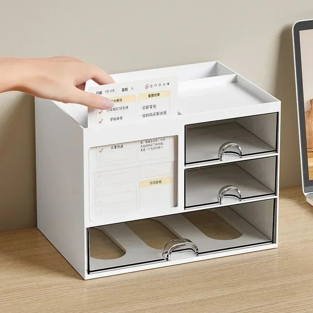 Transparent Drawer Desktop File Organizer Shelf 6