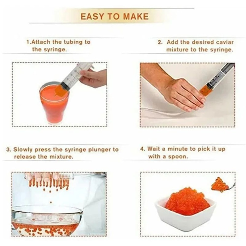 96 Hole Caviar Maker Spherification Kit With Syringe 4