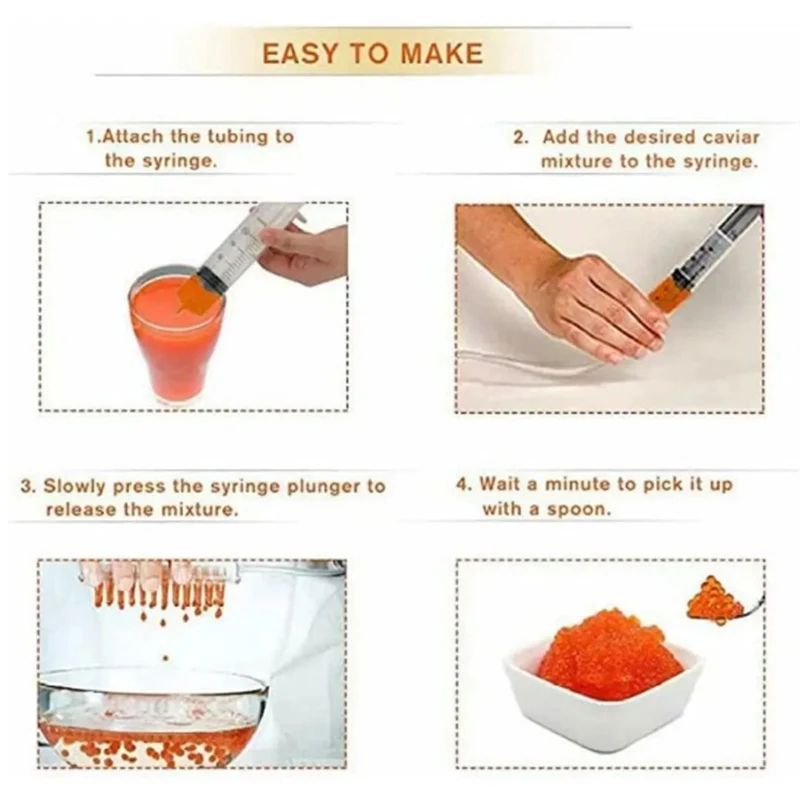 96 Hole Caviar Maker Spherification Kit With Syringe 4