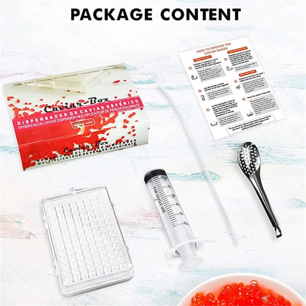 96 Hole Caviar Maker Spherification Kit With Syringe 9