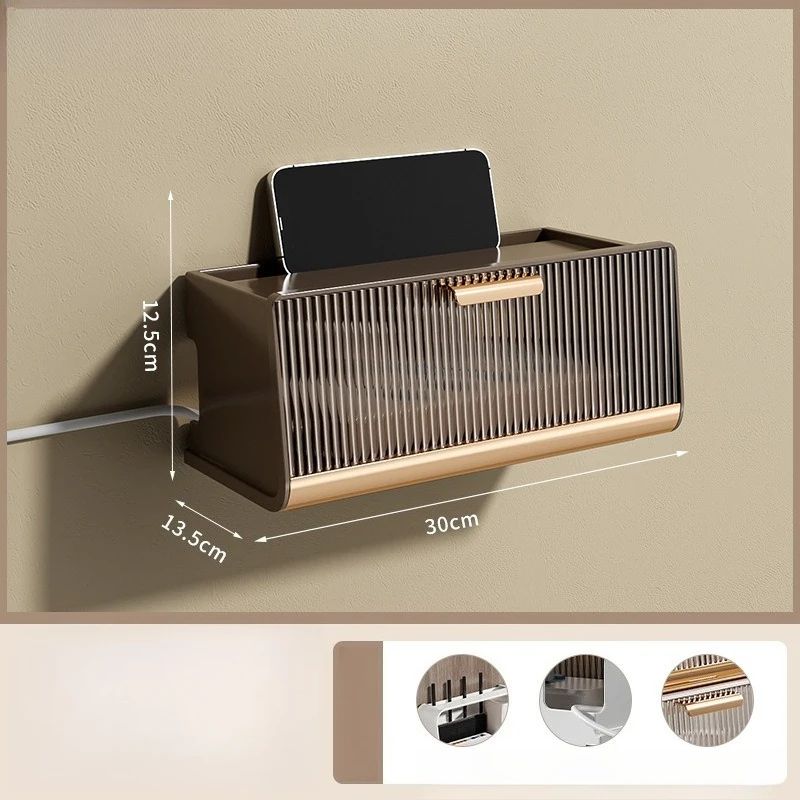 Wall Mounted WiFi Router Storage And Cable Organizer Box 6